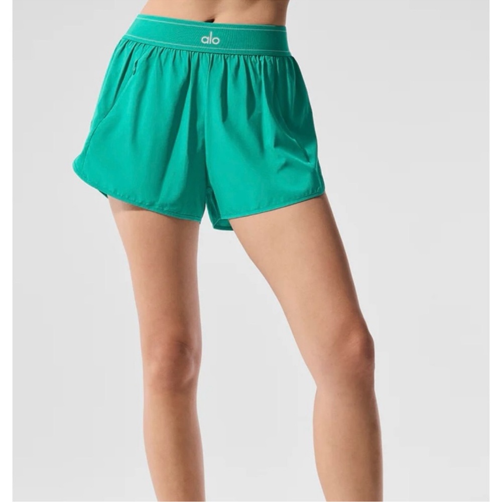 ALO Yoga Match Point Athletic Shorts Spruce Green XXS NWT Tenniscore Pickleball